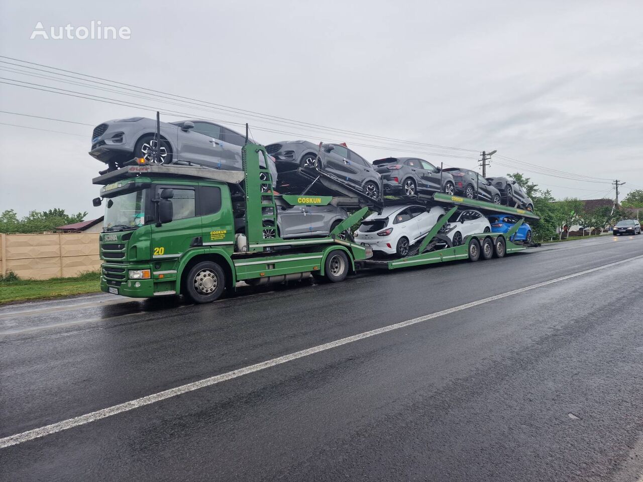 camion bisarca Scania P450 + rimorchio bisarca