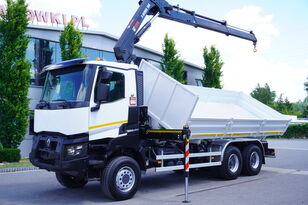 camion ribaltabile RENAULT K460 6x6 / Euro 6 / two side tipper / crane Hiab X-Hiduo 188 5.5
