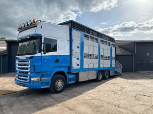 camion trasporto bestiame Scania R 420 6x2 2 decks livestock transport veevervoer