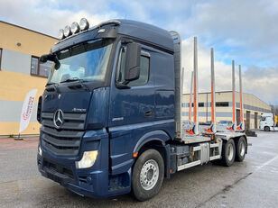 camion trasporto legname Mercedes-Benz ACTROS 2663 6x4 EURO 6 + RETARDER + FULL AIR + HYDRAULICS + CRAN