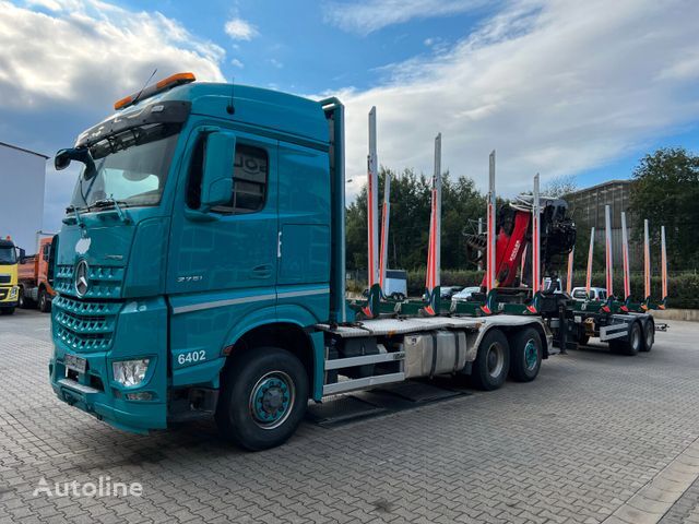camion trasporto legname Mercedes-Benz AROCS 2751 + rimorchio trasporto legname
