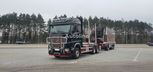 camion trasporto legname Mercedes-Benz Arocs 2663 Log Transporter Crane CRANE PALFINGER EPSILON 110 + T + rimorchio trasporto legname